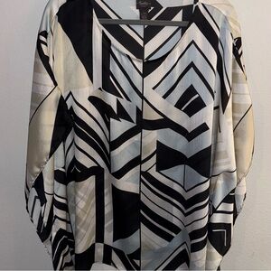 Chico's Black and White Geometric Blouse